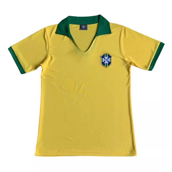 Tailandia Camiseta Brasil Primera Equipación Retro 1957 Amarillo